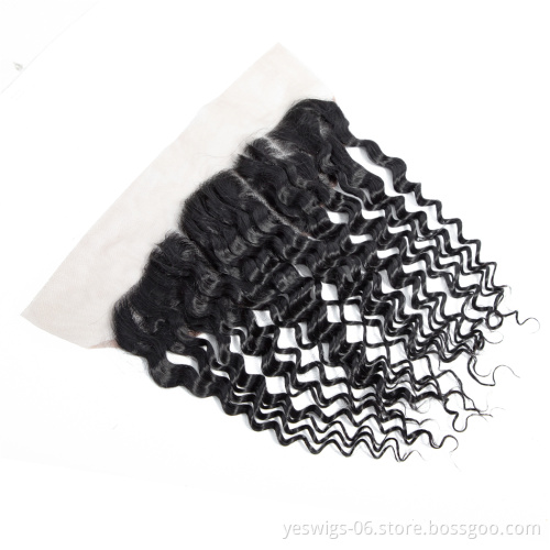 Yeswigs Water Wave 13x4 Brazilian Human Hair Swiss Lace Frontal Piece 4x4 2x6 5x5 13x6 6x6 7x7 360 Frontal With Bleached Knots